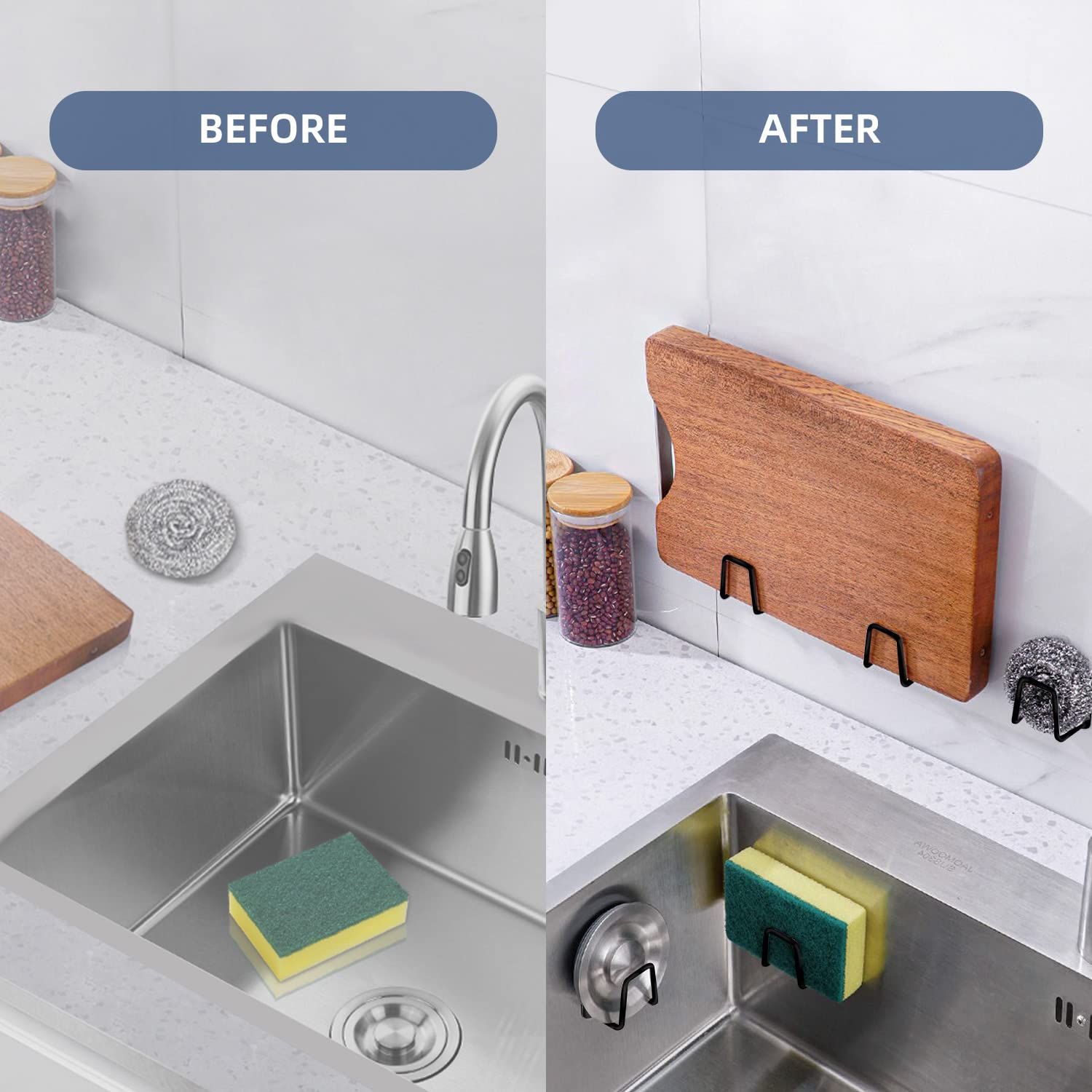 2 Pcs Sponge Holders for Kitchen Sink view 2