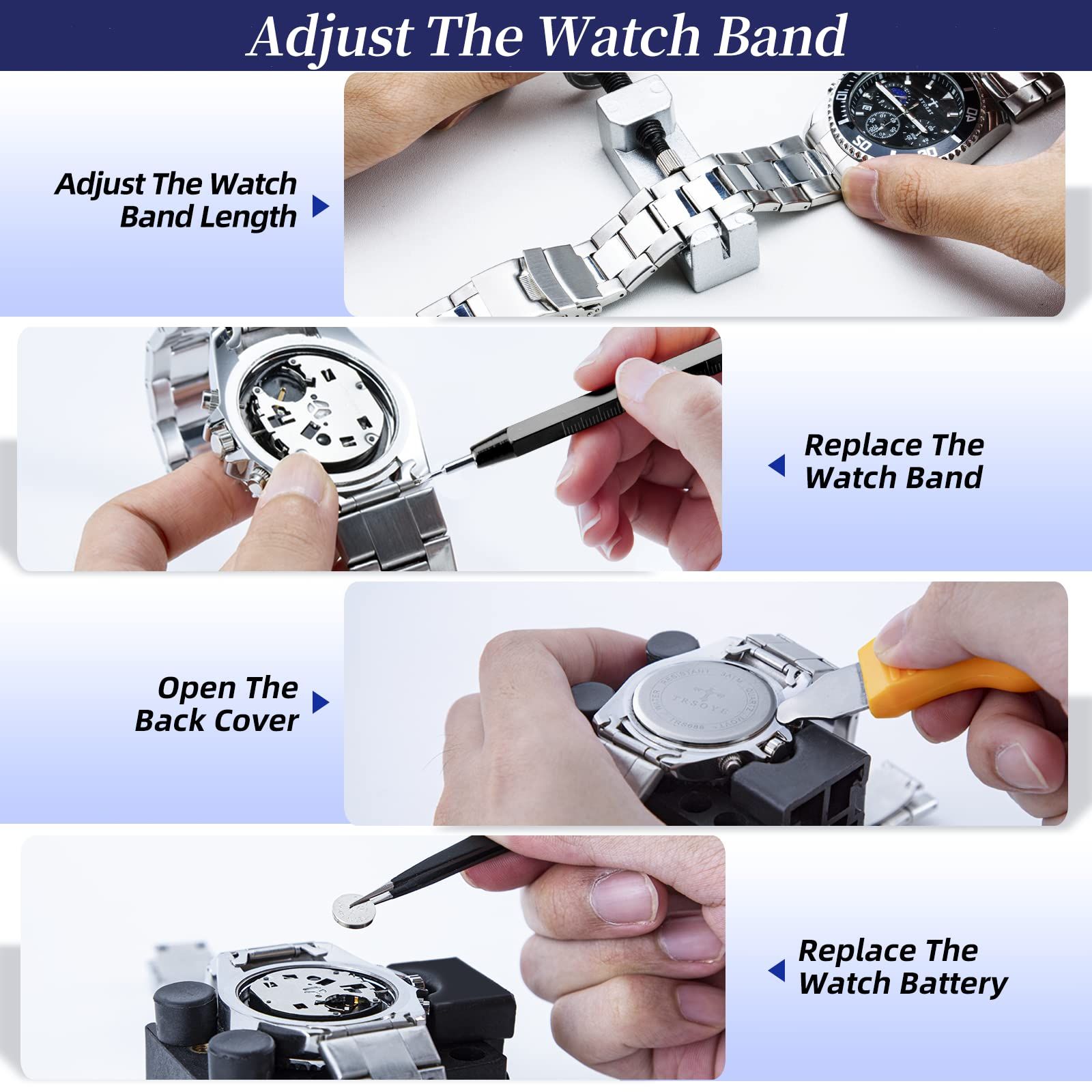Watch Repair Kit, Professional Watch Battery Replacement Tool, Watch Link & view 2