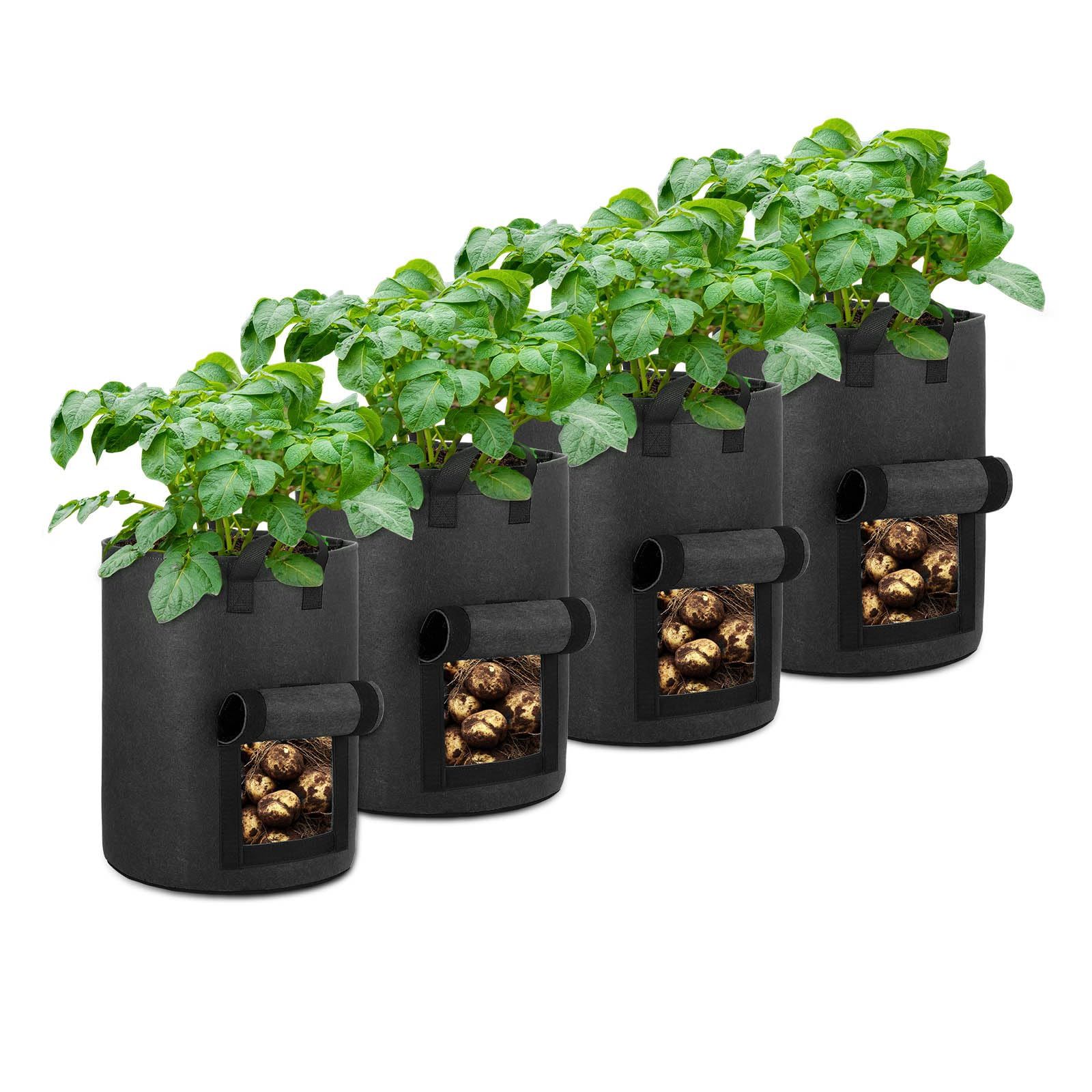 4-Pack Potato Grow Bags with Flap Window