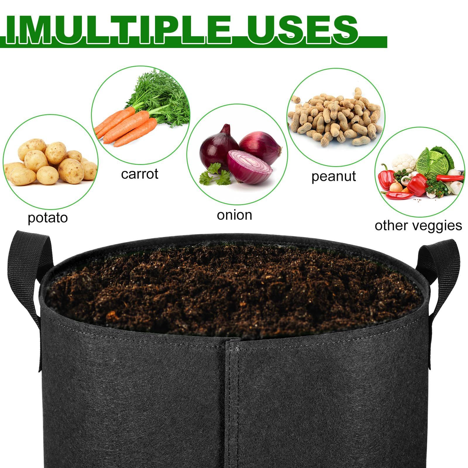 4-Pack Potato Grow Bags with Flap Window view 4