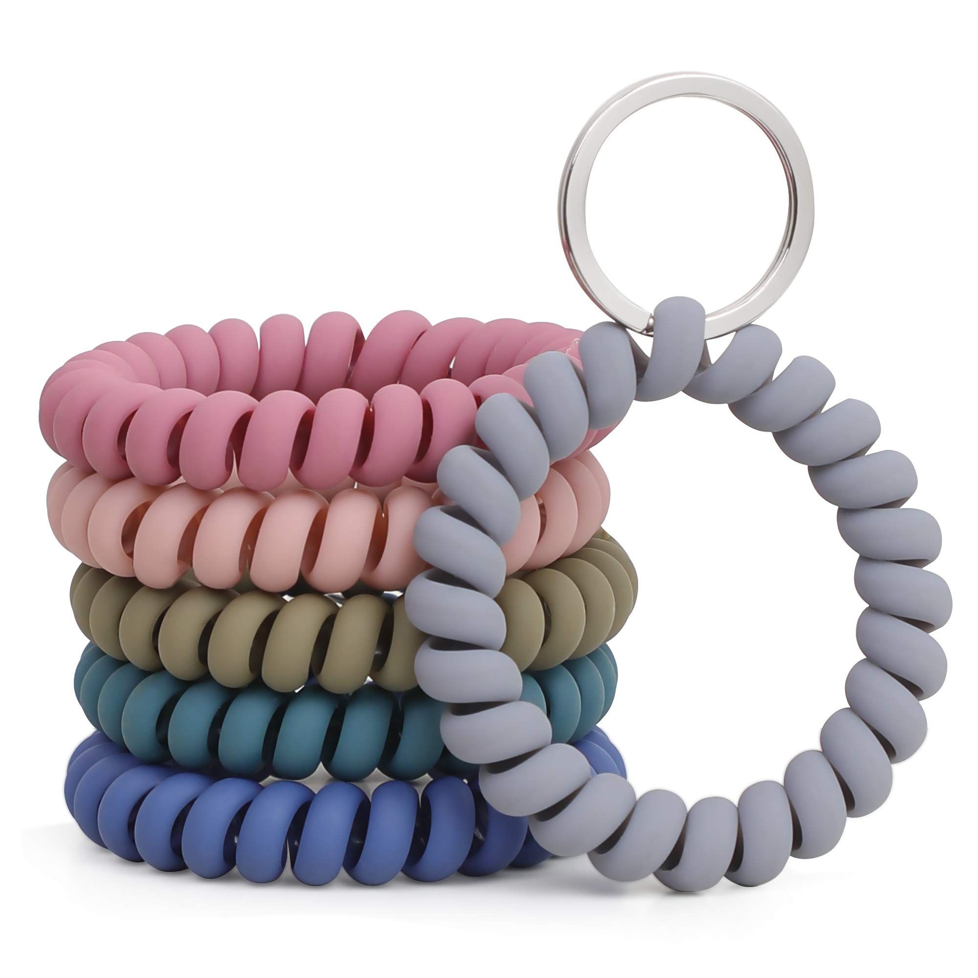 6 PCS Stretchable Wristband Wristlet Keychain Wrist Key Chain Wristlet