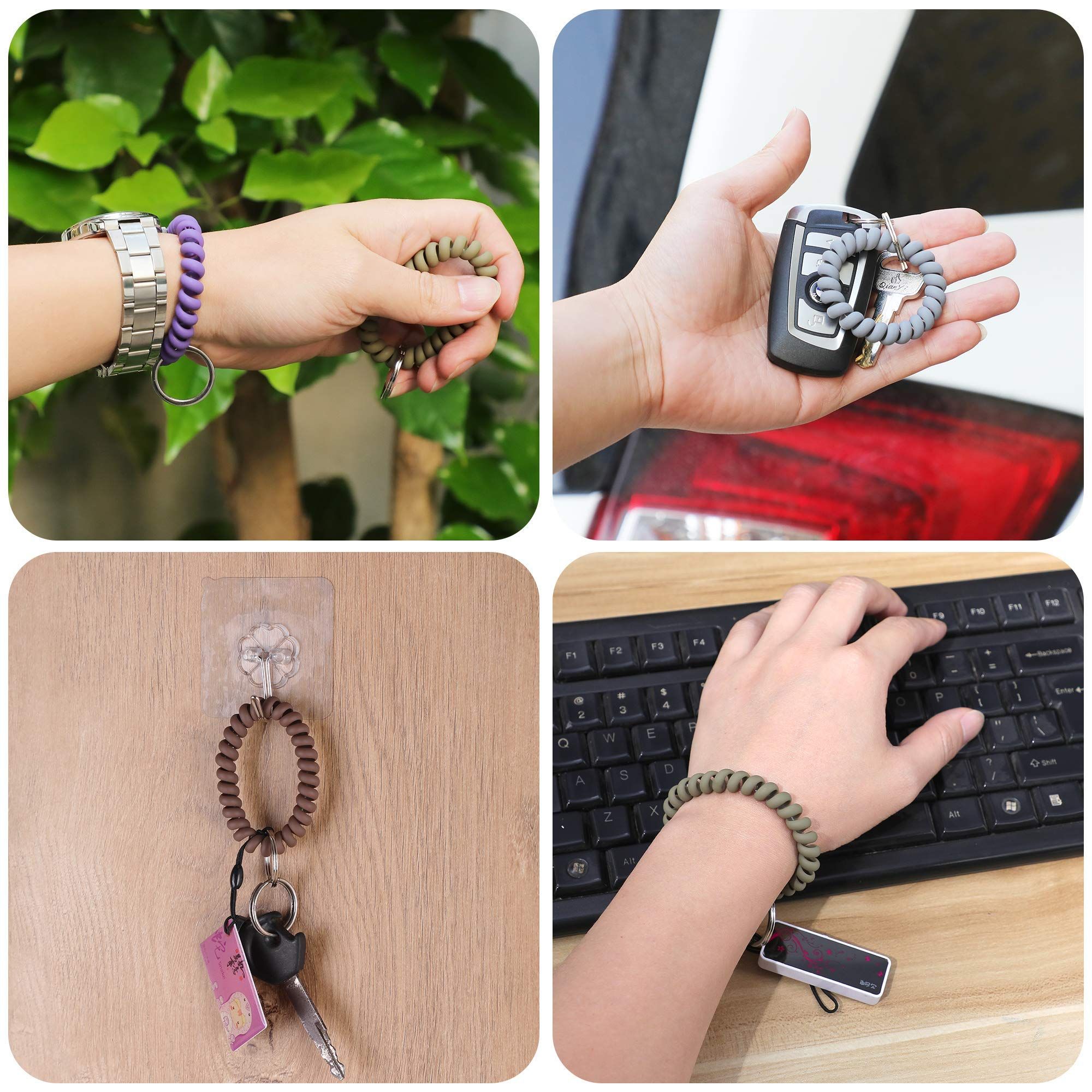6 PCS Stretchable Wristband Wristlet Keychain Wrist Key Chain Wristlet view 5