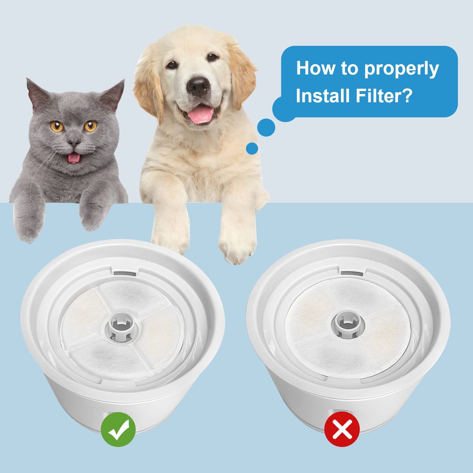 8 Pack Water Fountain Filters Replacement view 3