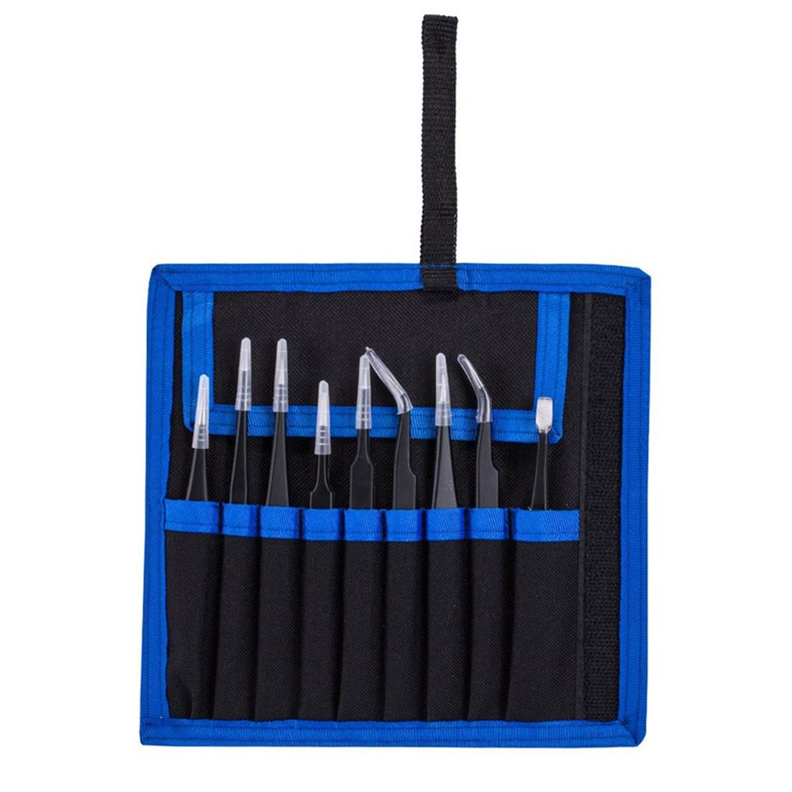 9 PCS Precision Tweezers Set