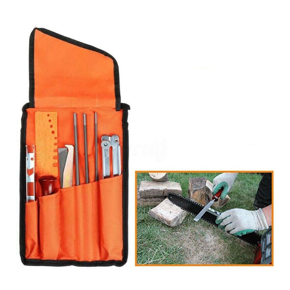 10 Pcs Chainsaw File, Chainsaw Sharpener Kit, Round Chainsaw Sharpening, Flat
