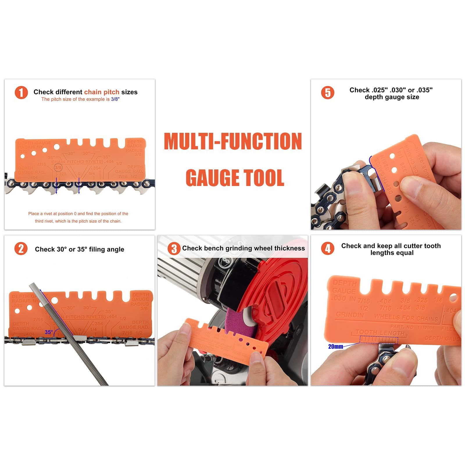 10 Pcs Chainsaw File, Chainsaw Sharpener Kit, Round Chainsaw Sharpening, Flat view 5