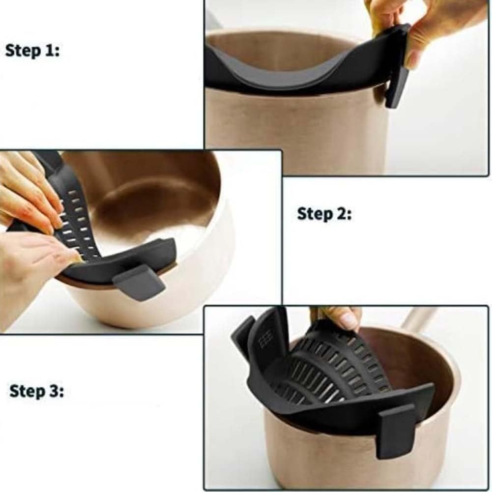 Clip on Strainer - Cooking Strainer with Silicone Grip - Pot Strainer for Pasta view 5