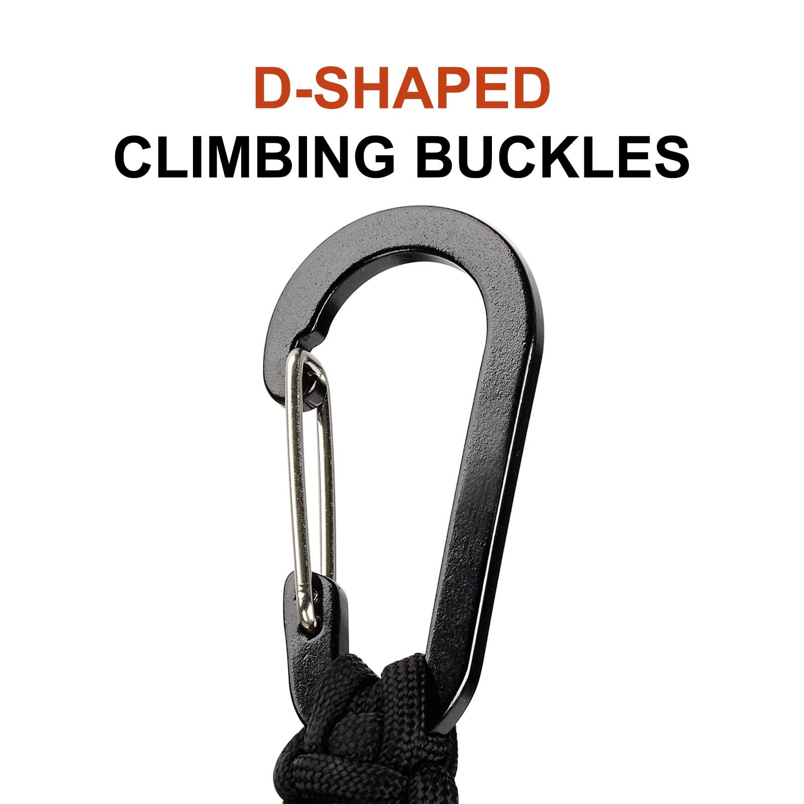 Paracord Keychain with Carabiner Clip Braided Lanyard Ring Hook Keychain for view 2