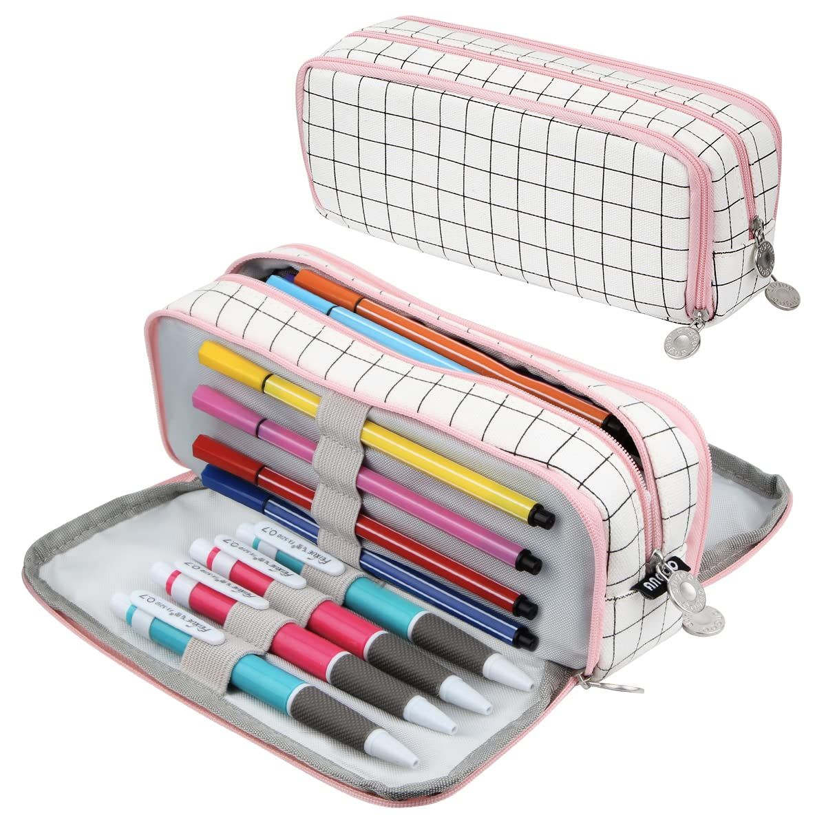 Big Capacity Pencil Case Large Storage Pencil Bag Pouch Marker 3 Compartment view 3