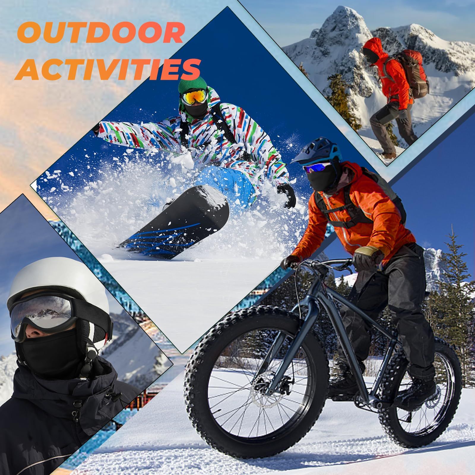 Ski Mask, Mask, Men Ski Mask UV Protection Dustproof Windproof Face Cover Cold view 5