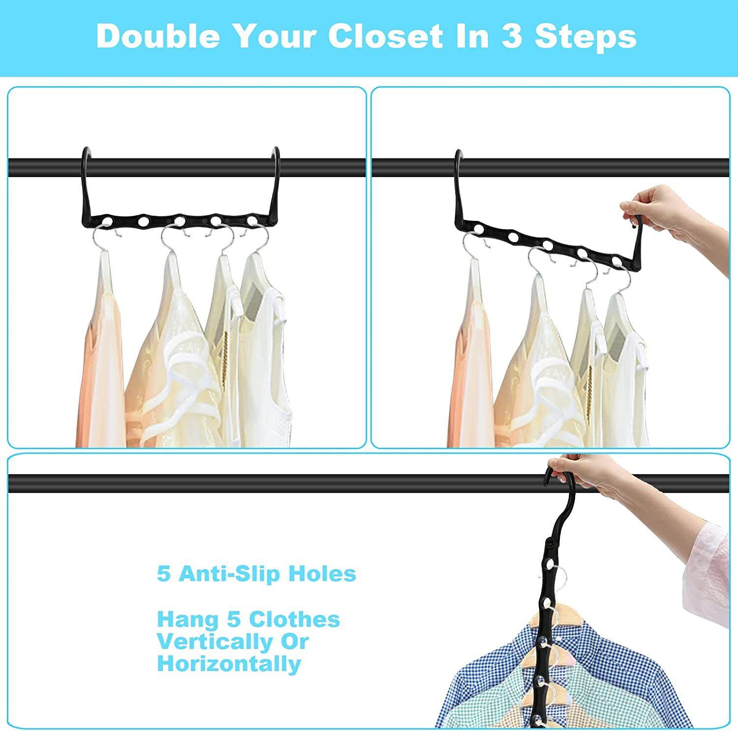 Space Saving Hangers for Clothes 10 Pack view 4