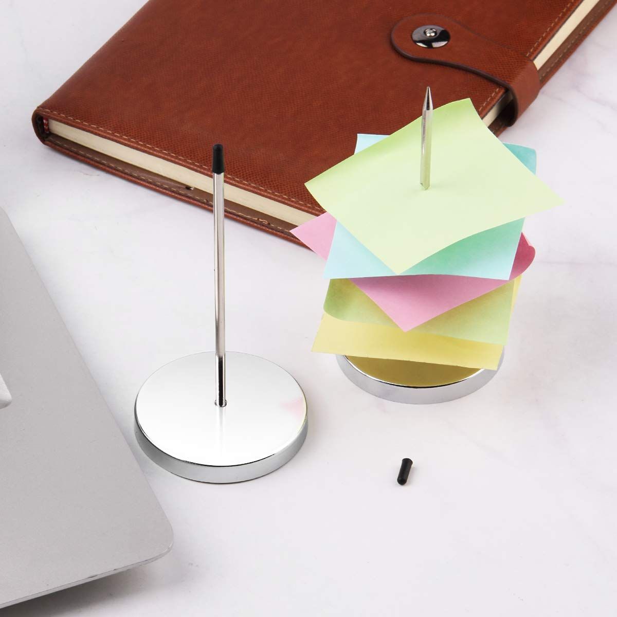 2 pcs Desk Receipt Holder Bill Fork Receipt Spike Stick Silver Restaurant view 2