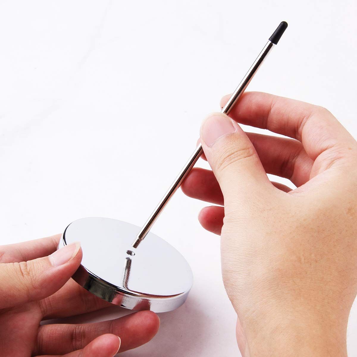 2 pcs Desk Receipt Holder Bill Fork Receipt Spike Stick Silver Restaurant view 3