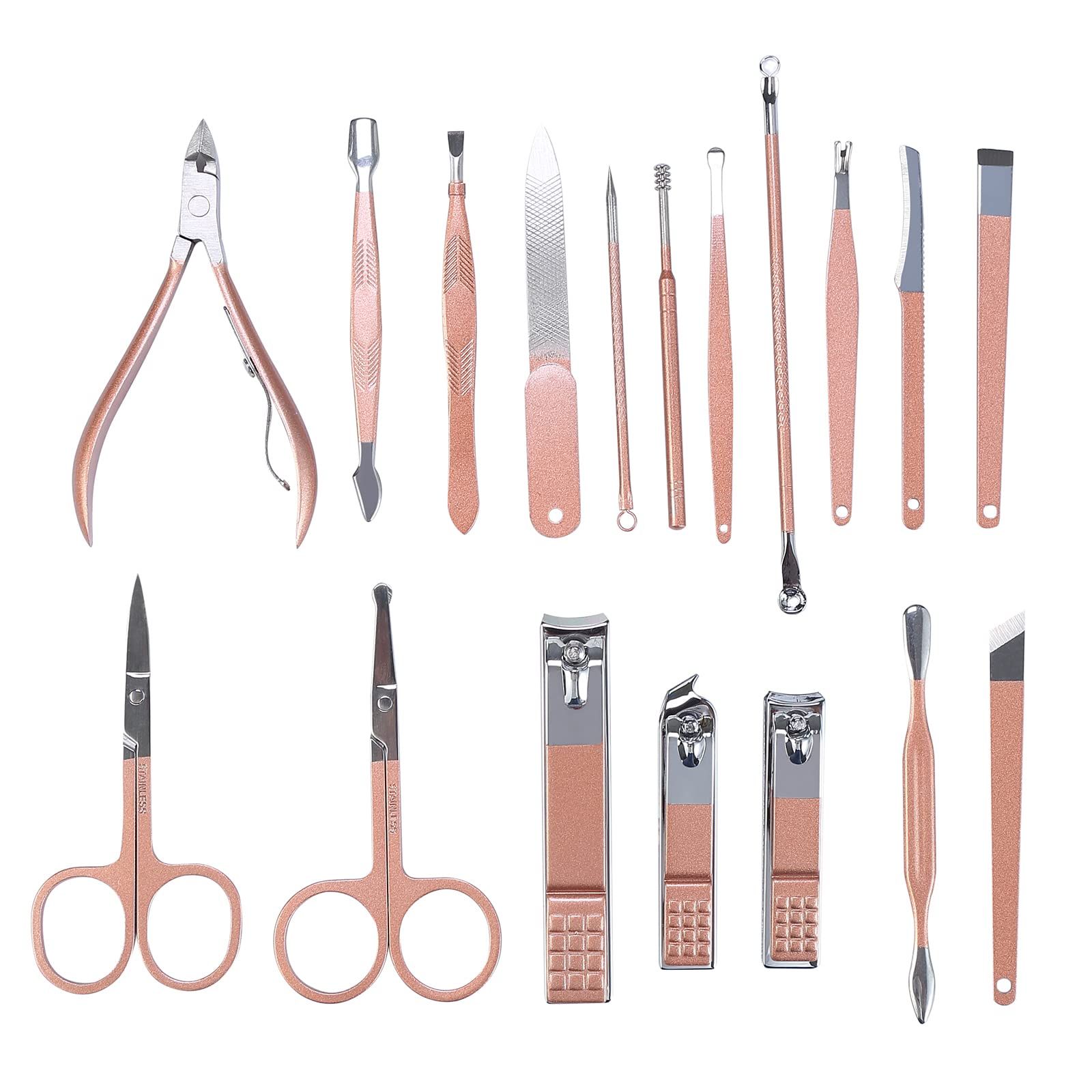 Nail Clippers Set 18 in 1 Stainless Steel Manicure Cutter Kits Nail Scissors view 4