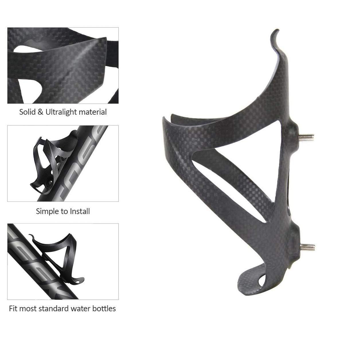Water Bottle Cage, Matte Full Carbon Fiber Lightweight and Strong Bicycle view 5