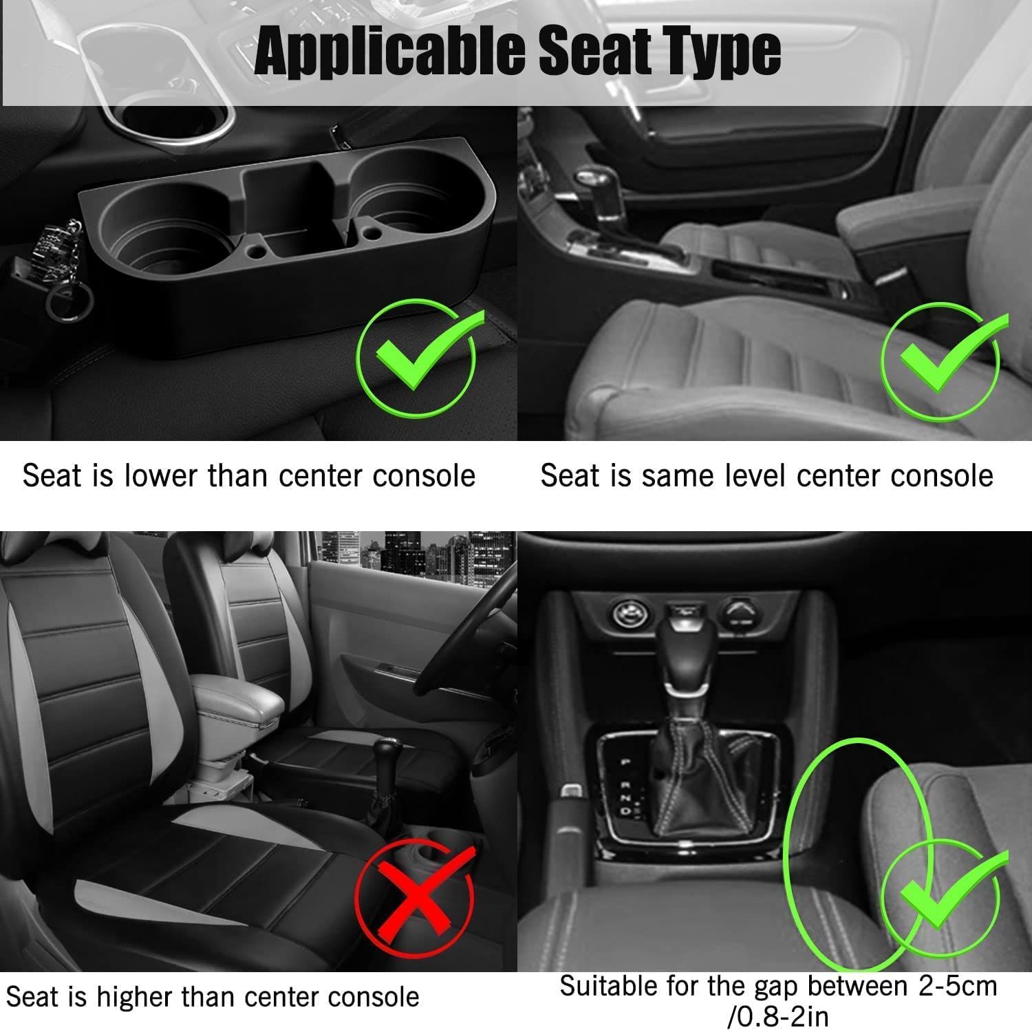 Car Cup Holder, Car Seat Seam Wedge Cup Holder, Cell Phone Holder, Food Drink view 3