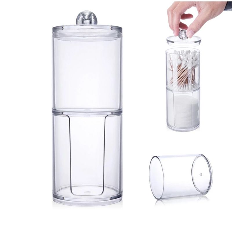 Transparent Cotton Ball Pad Swabs Make Up Pads Dispenser Holder Organizer view 4