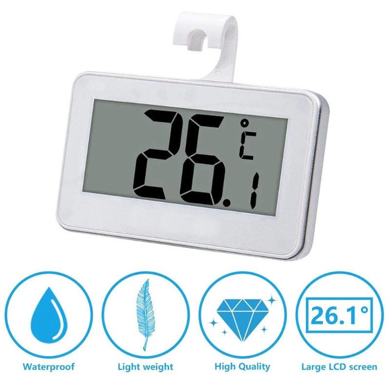 Refrigerator Thermometer Foldable Waterproof Large Thermometer with Digital view 3