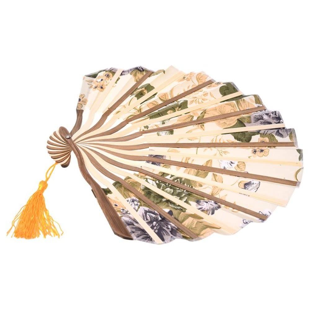 Hand Fan Retro Style Handheld Folding Fans Classic Style Peony Flower Fabric view 2