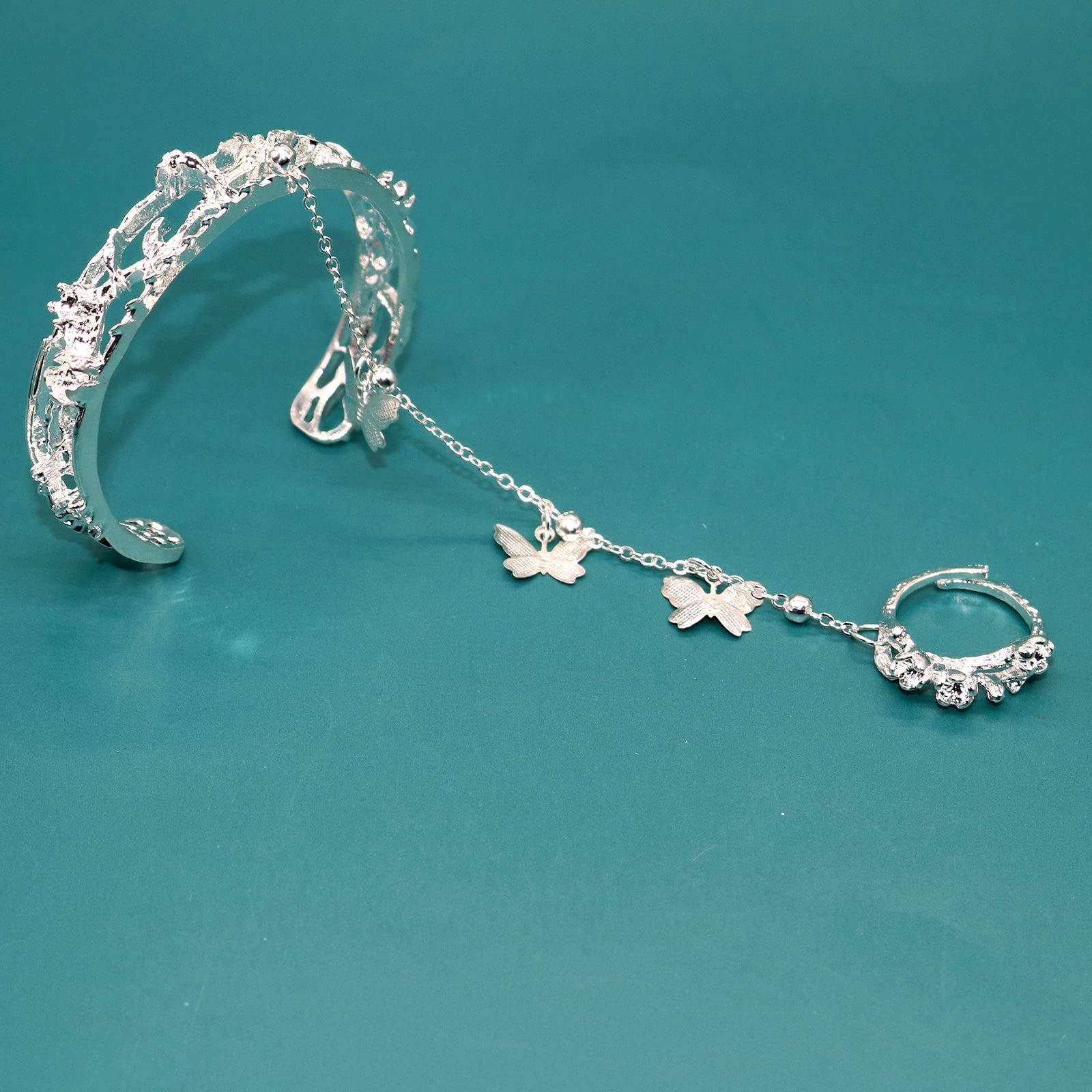 Simple Delicate Open Adjustable Love Heart Cuff Bracelet Metal Thin Wire view 5