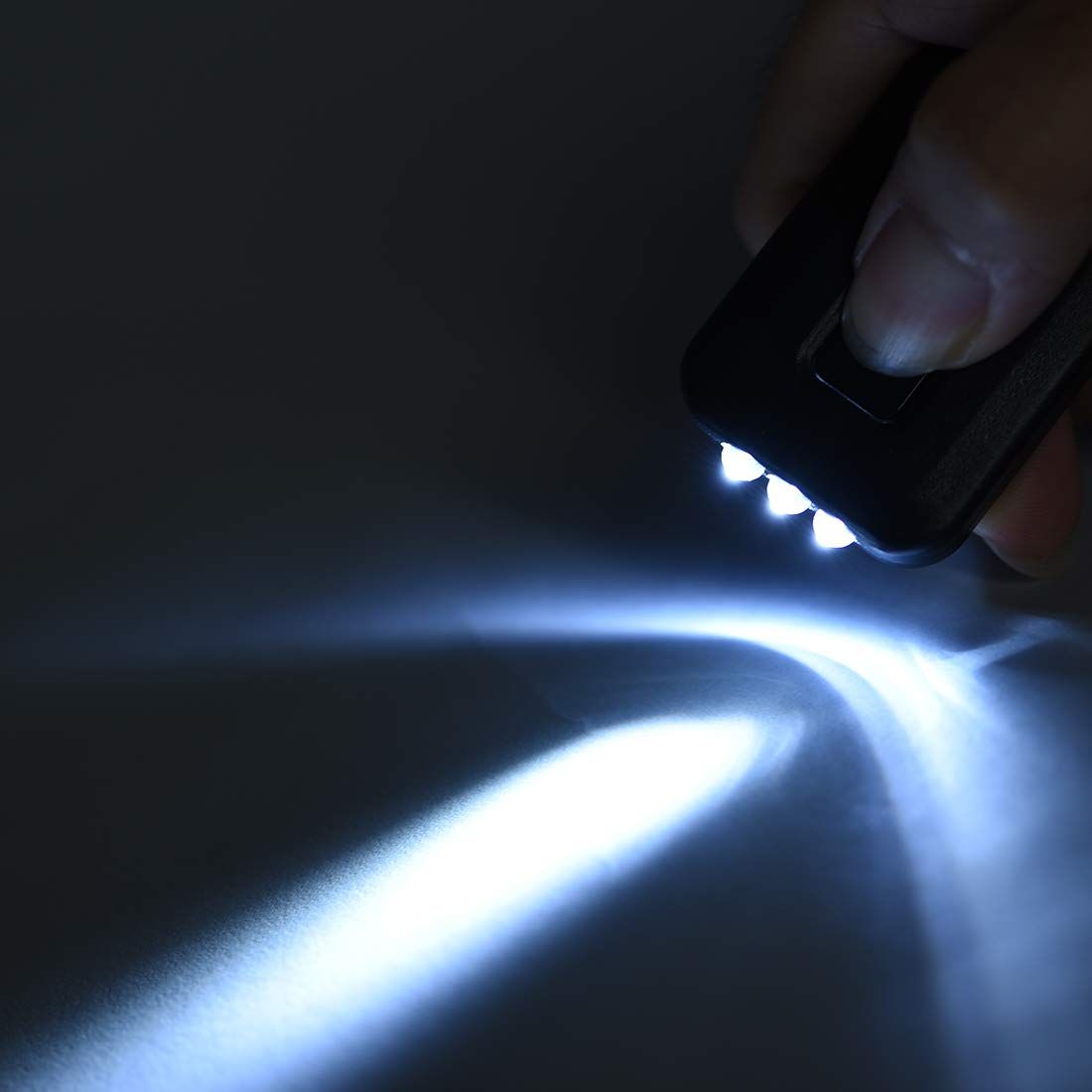 Mini LED Keychain Flashlight Torch Solar Energy Power Black with Hook for view 5