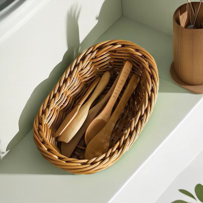 Bread Basket, Tabletop Woven storage basket, Food Fruit Vegetables Serving view 4
