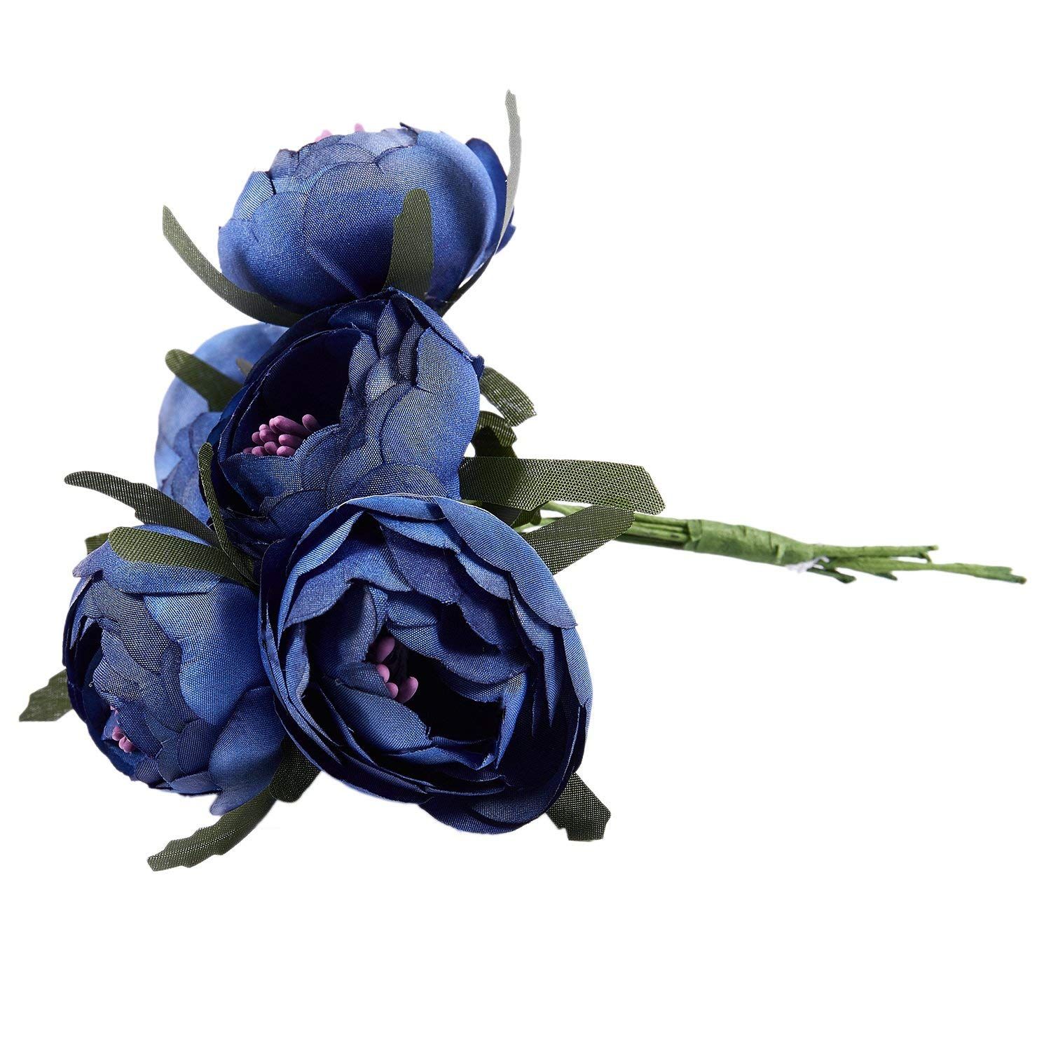 Simulation Silk Cloth Bouquet Bride Holding Flowers Decorative Flowers ( Blue view 3