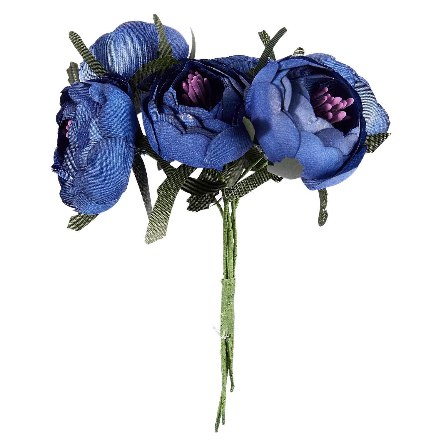 Simulation Silk Cloth Bouquet Bride Holding Flowers Decorative Flowers ( Blue view 4