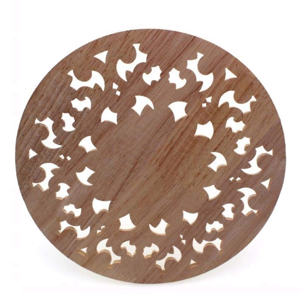 art wall hanging,Carved Flower Carving Round Wood Appliques For Furniture view 2