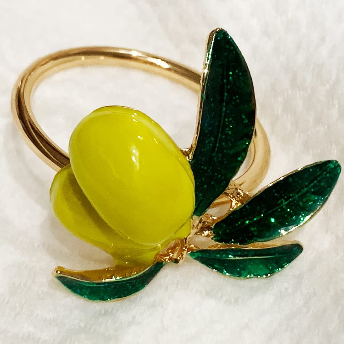Lemon Napkin Rings Set of 4 view 2