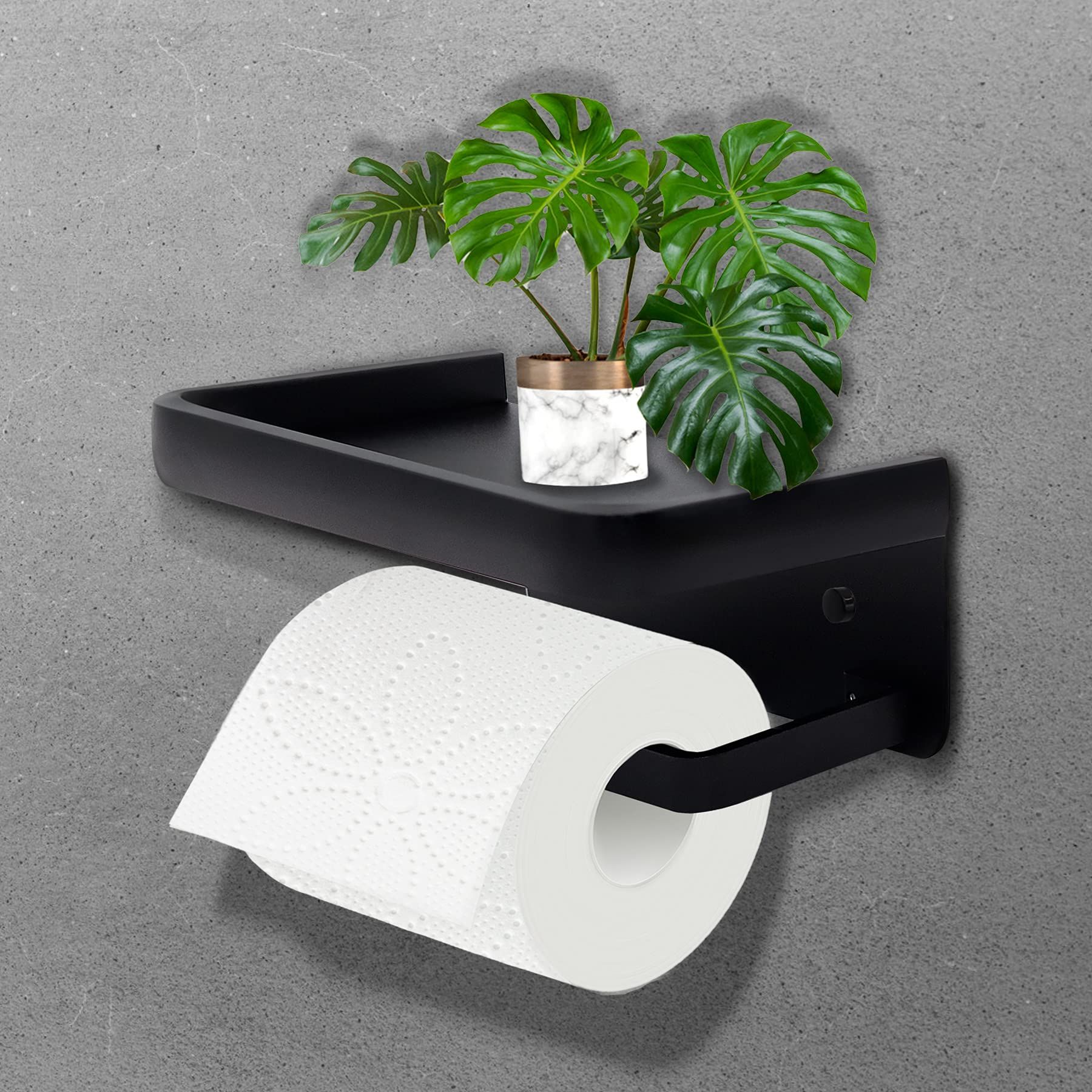 Toilet Paper Holder with Shelf view 2