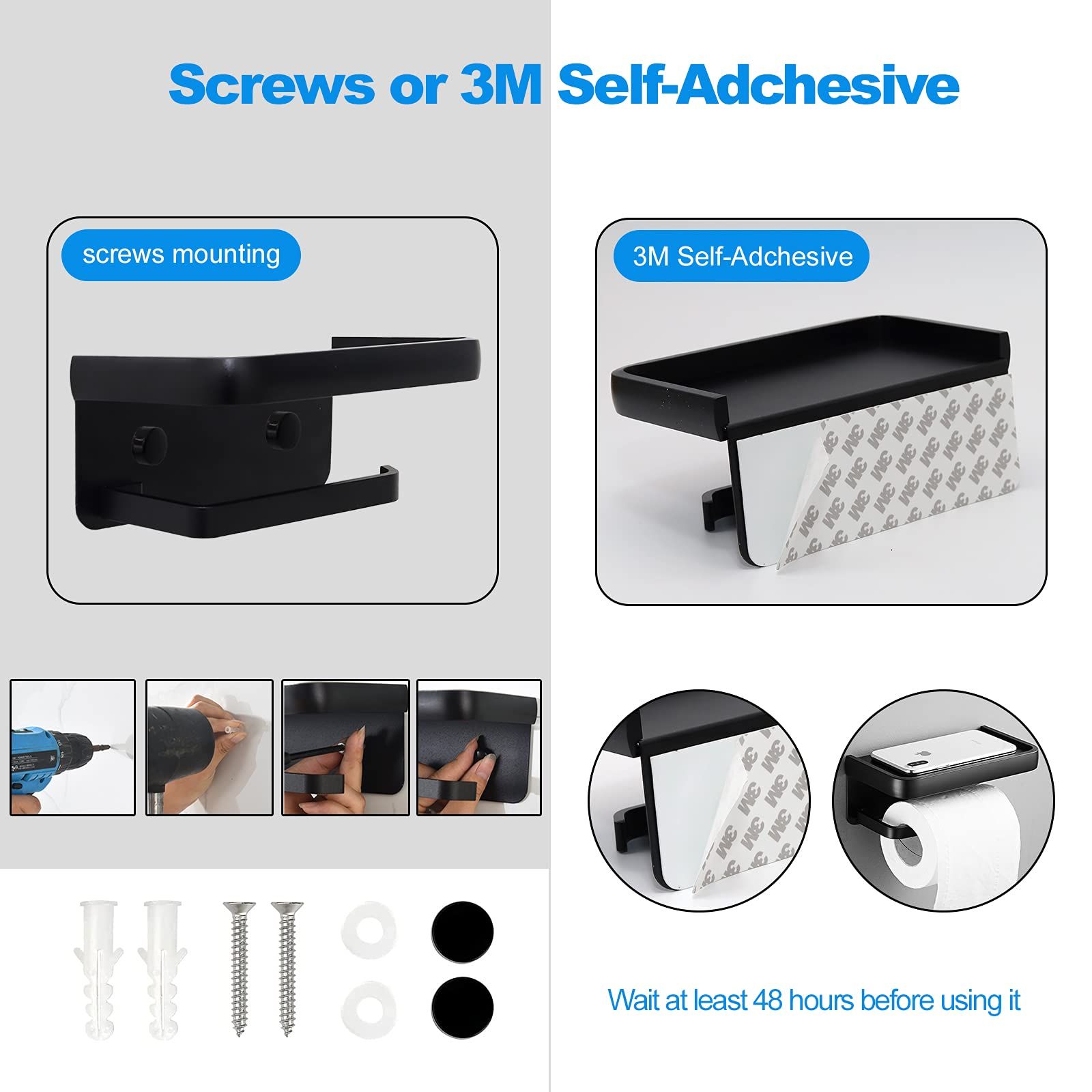 Toilet Paper Holder with Shelf view 4