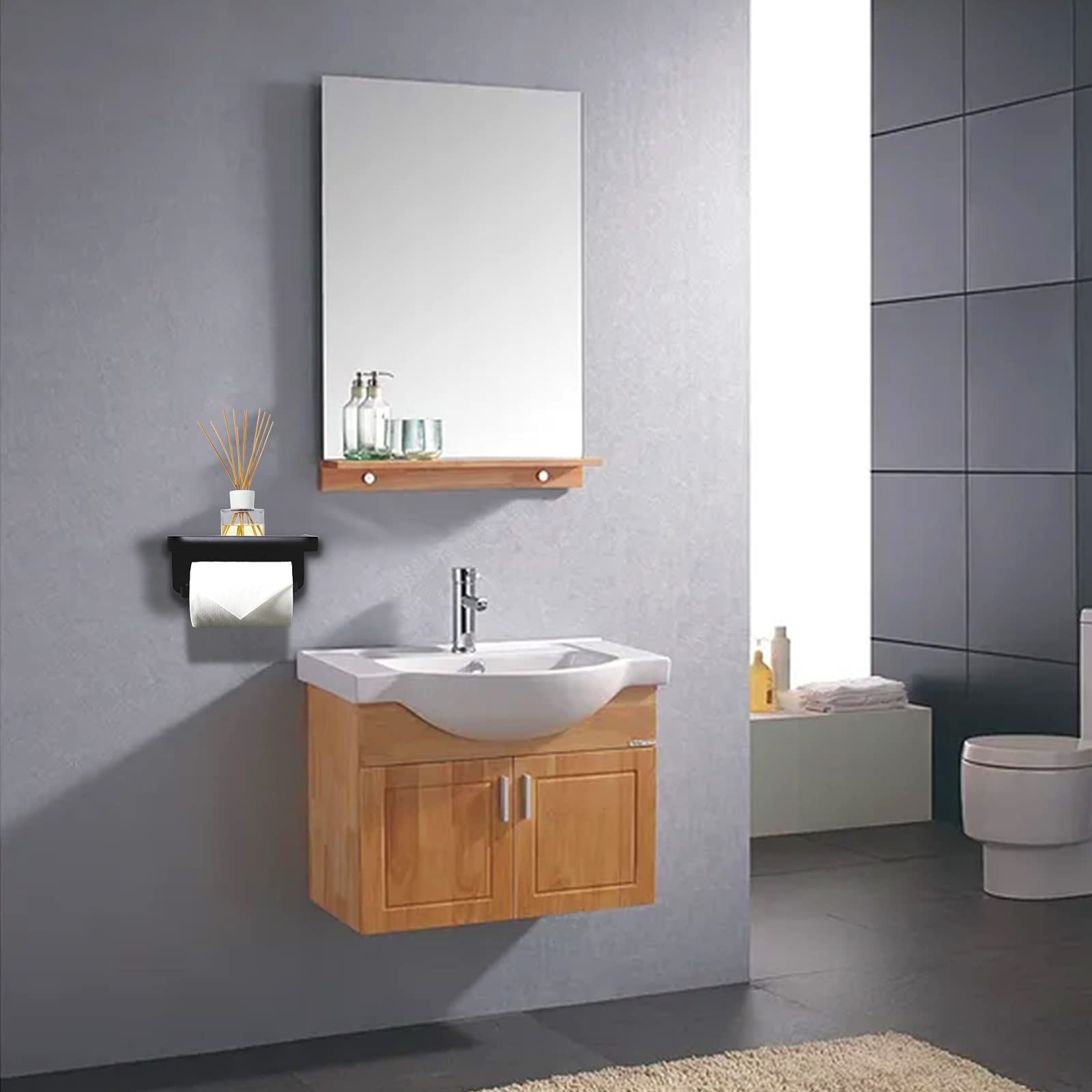 Toilet Paper Holder with Shelf view 5