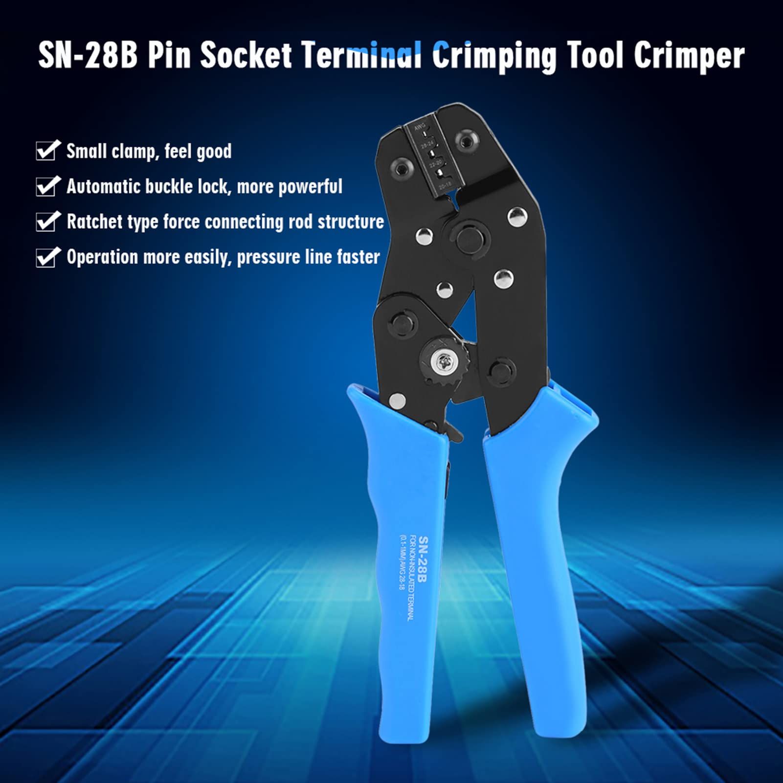 Cable Crimping Tools Terminal Ratcheting Crimper Tool Crimping Pliers easy view 2