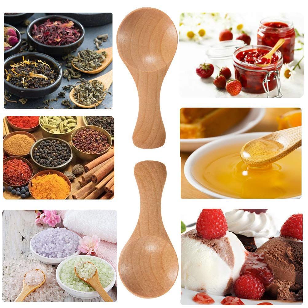 15 Pack Mini Wood Spoon with Short Handle view 2