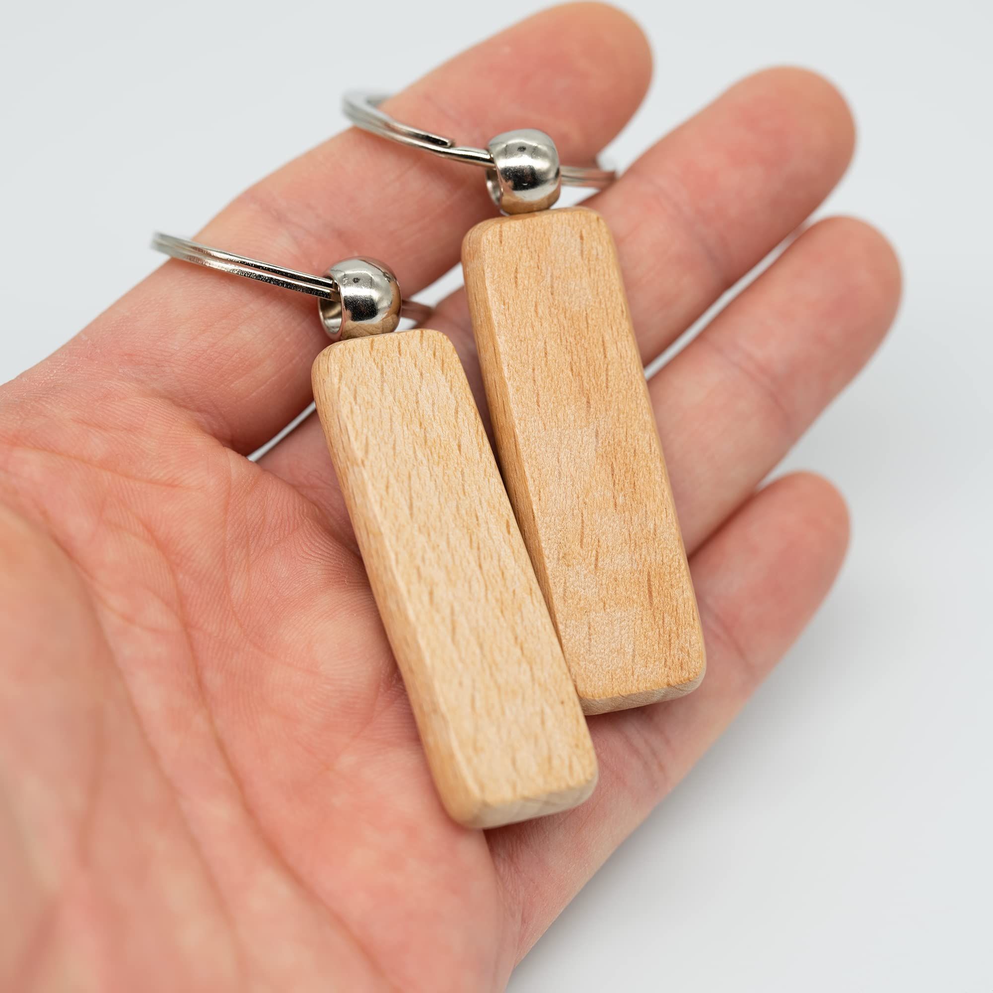 Wood Engraving Blanks Rectangle Blank Wooden Key Chain Wood Blanks for view 3
