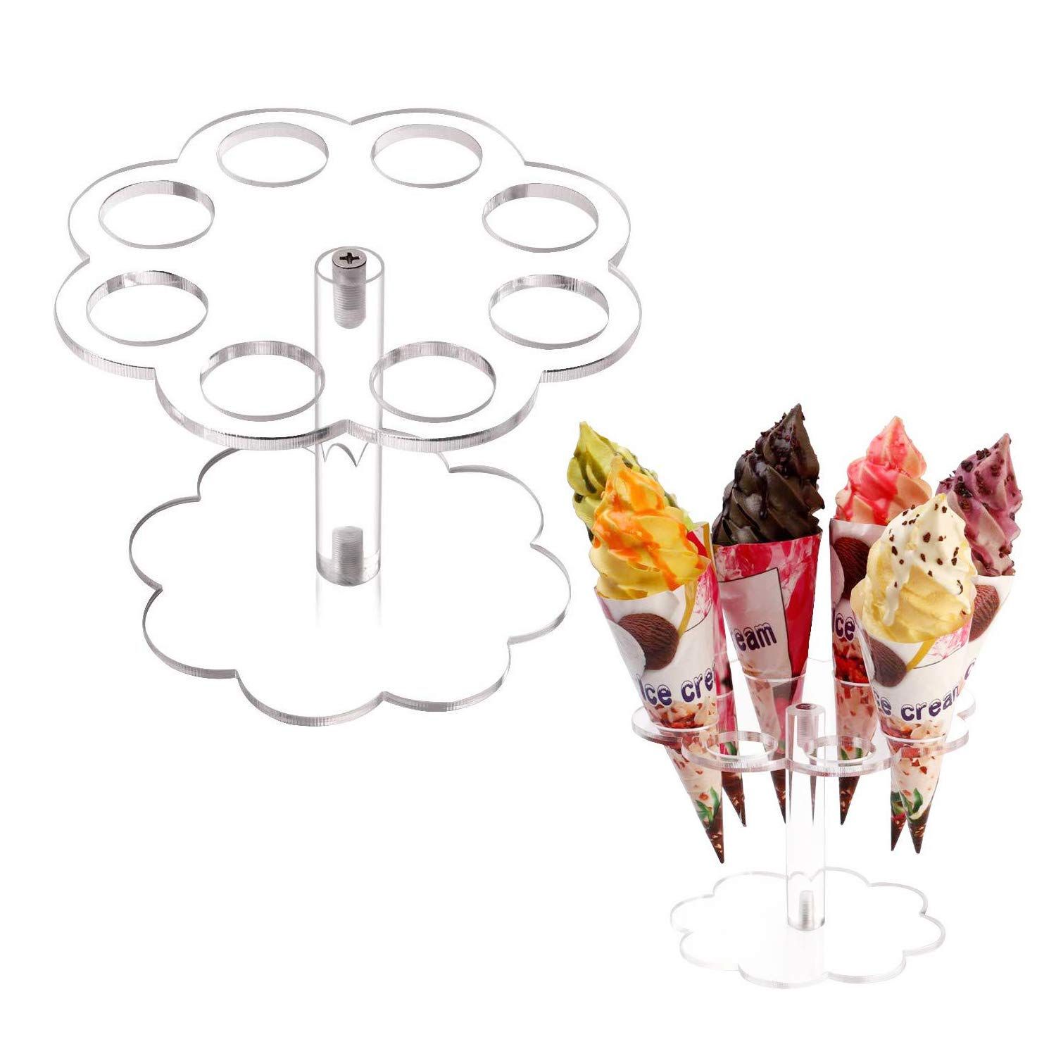 Stand Clear Cotton Candy Stand Display Mini Waffle Cone Displaying Stand