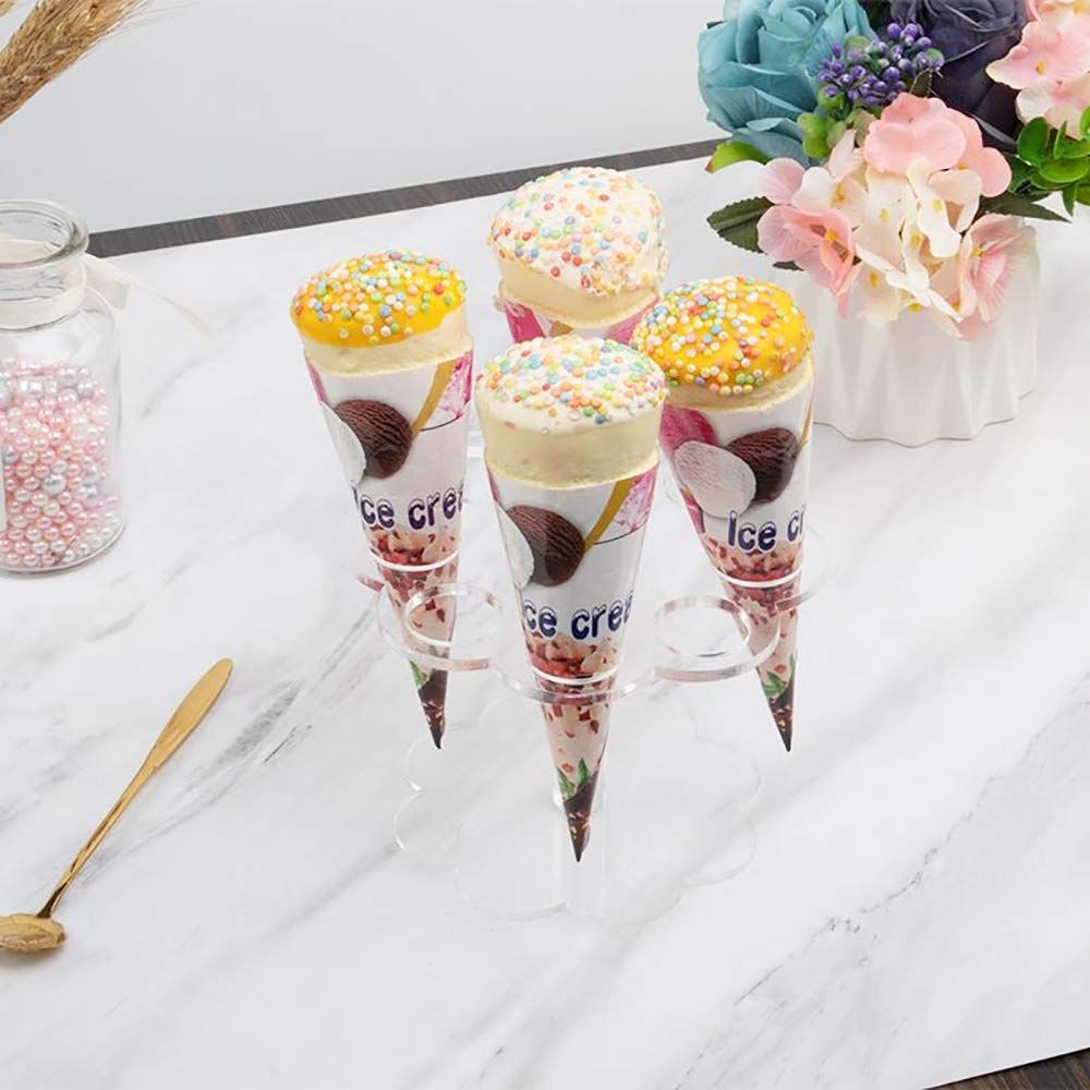 Stand Clear Cotton Candy Stand Display Mini Waffle Cone Displaying Stand view 2
