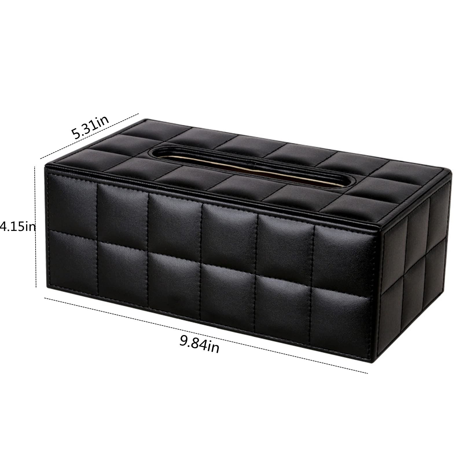 High-end Fashion PU Leather Tissue Box Holder Business Black view 2