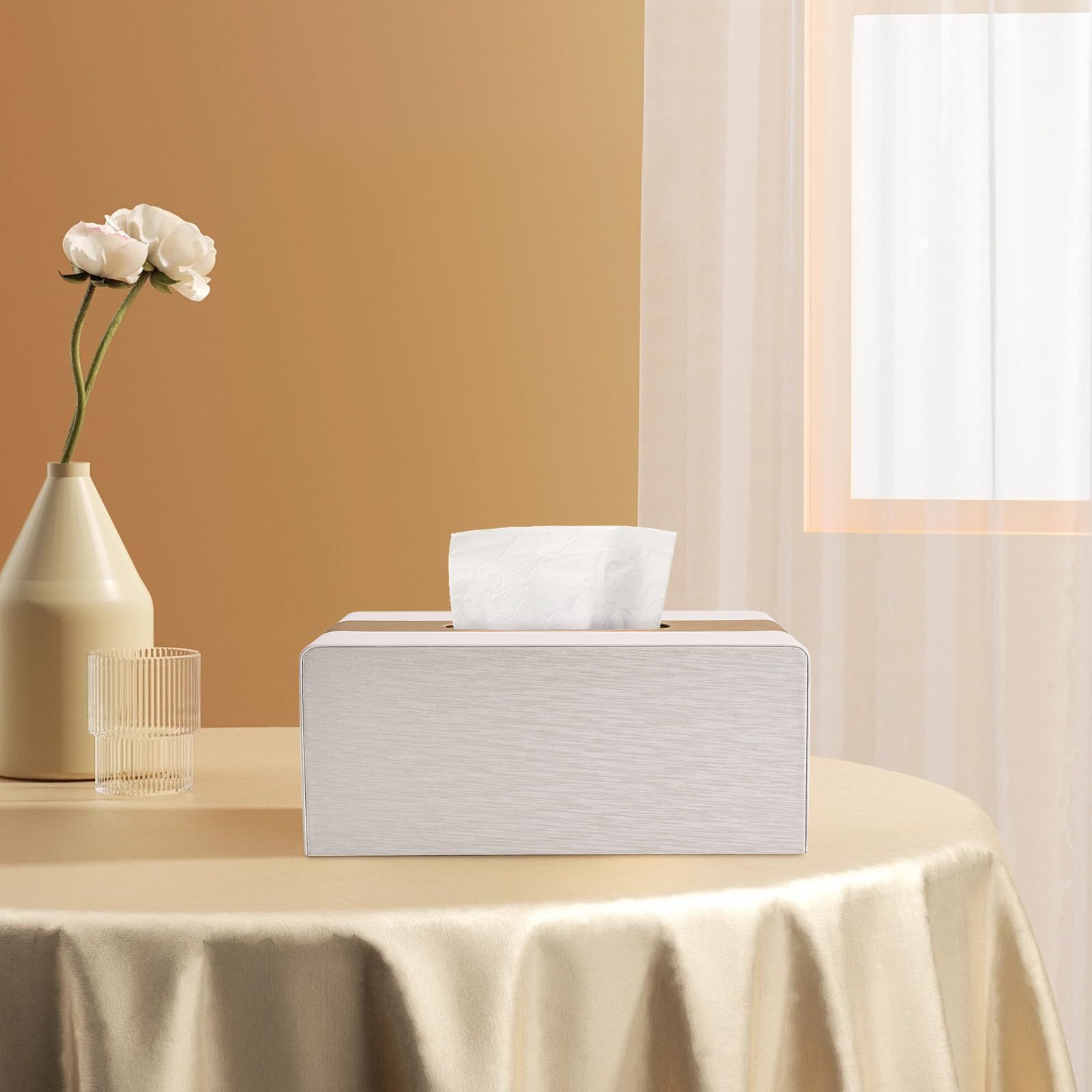 Tissue Box Cover, New Kleenex Box Covers Rectangular Tissue Holder for view 2