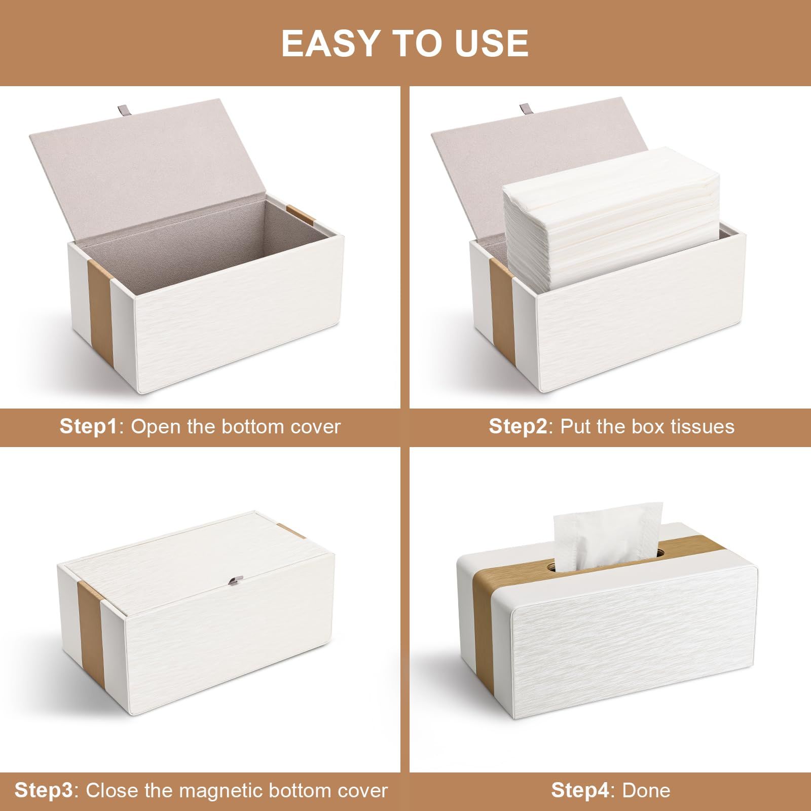 Tissue Box Cover, New Kleenex Box Covers Rectangular Tissue Holder for view 5