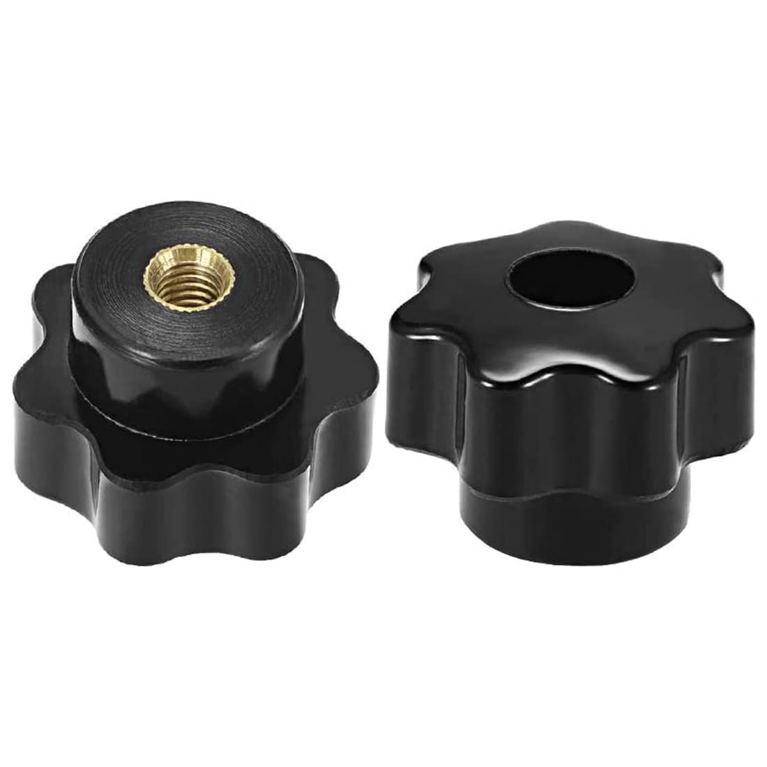 5pcs M6 X 31 mm Female Threaded 7 Lobes Through Hole Set-Up Knob Grip The view 2