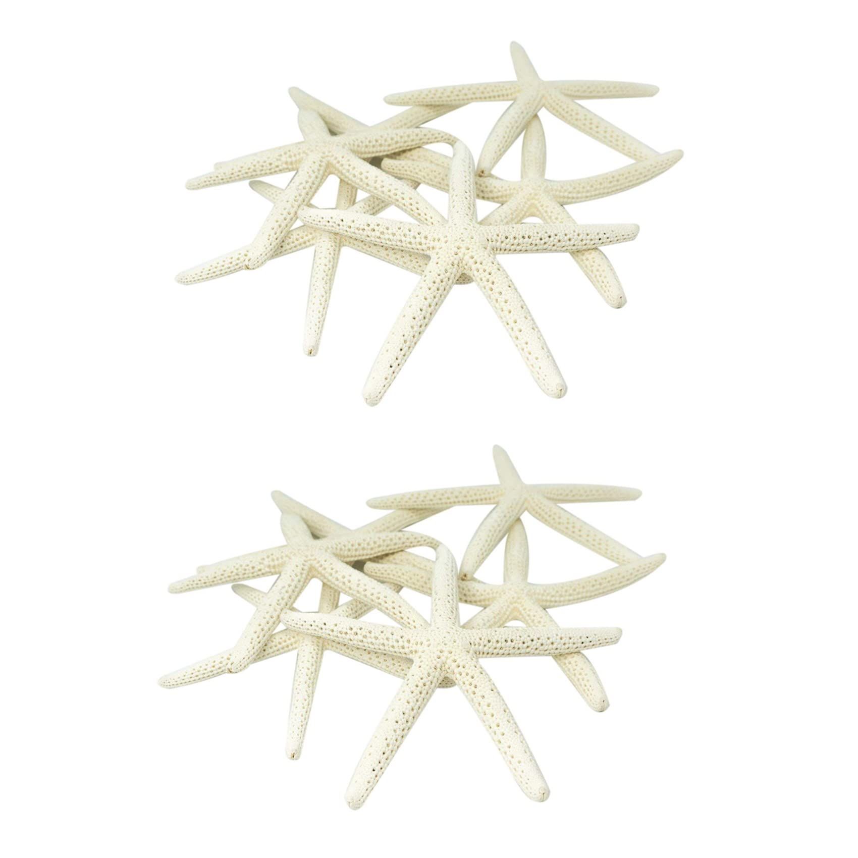 24PCS White Finger Starfish 7-10cm Decorative Five-Finger Starfish Natural