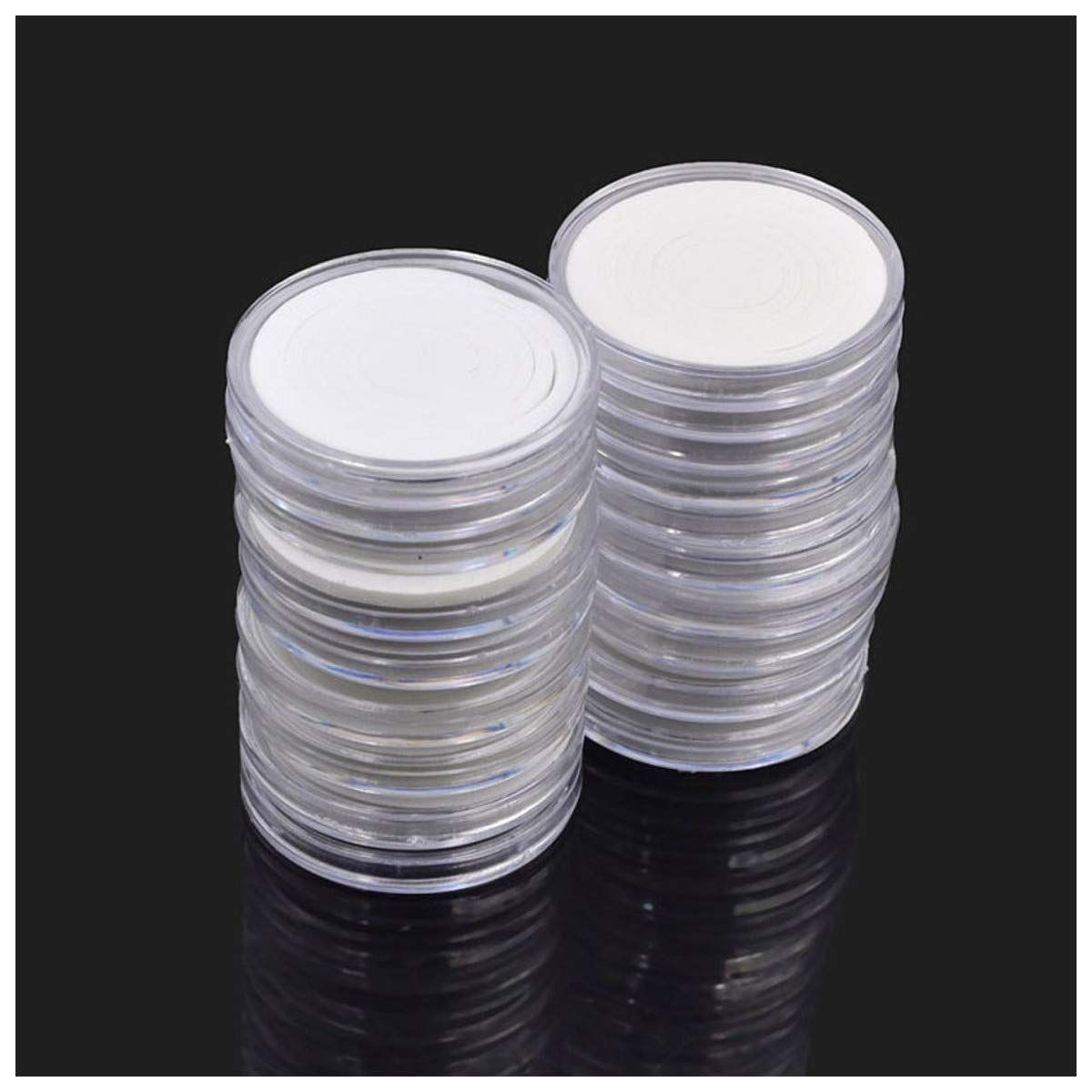30 Pcs 30mm Coin Cases Capsules Holder Applied Clear Plastic Round Storage Box view 2