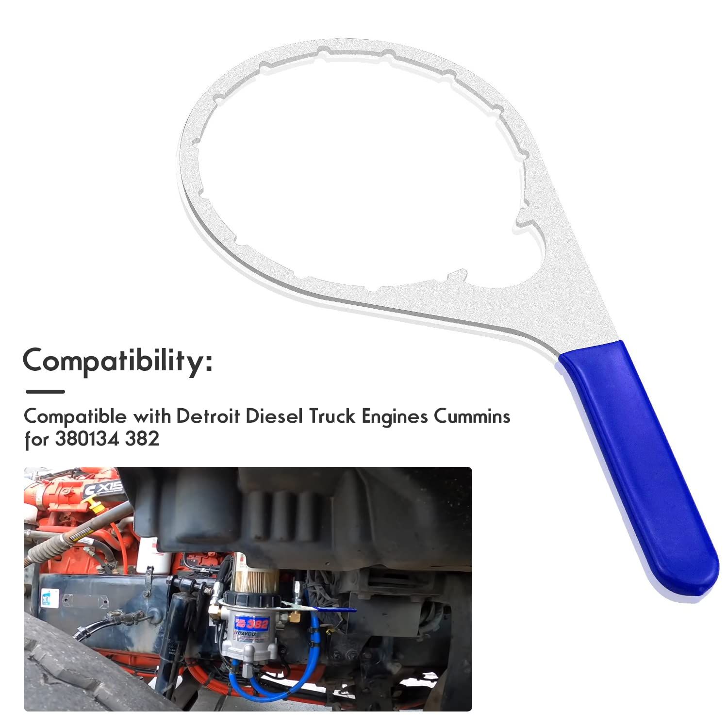 Colar/Vent Cap Wrench Fuel Filter Wrench Metal for 380134 382 Fit for Diesel view 3