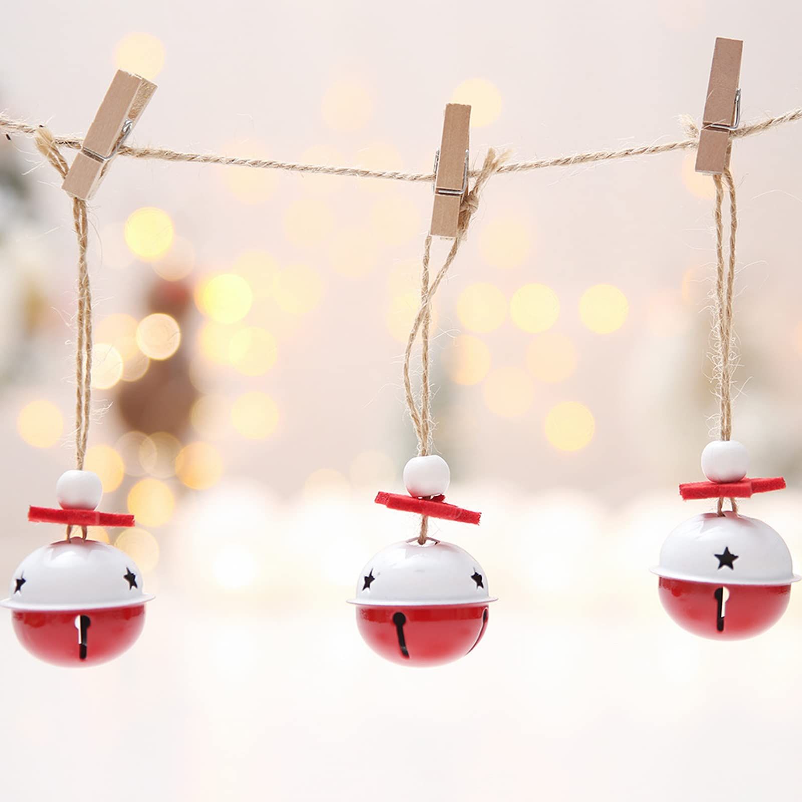 Christmas Metal Bells, 20Pcs Colorful Bell Pendant Pendants Bells Christmas view 5