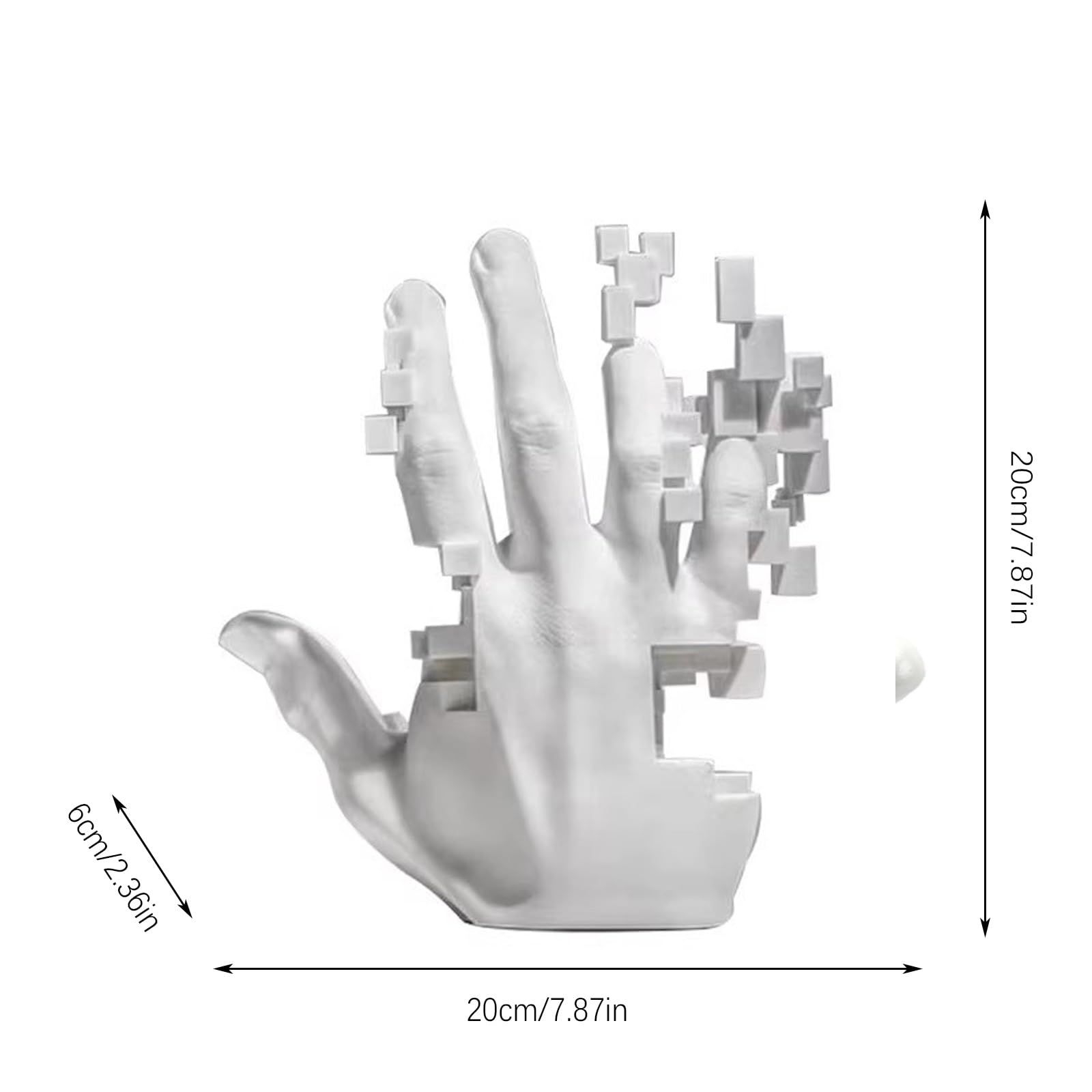 Hand Sculpture Decor, White Hand Ornament, Creative Hand Sculpture Cool Desk view 2