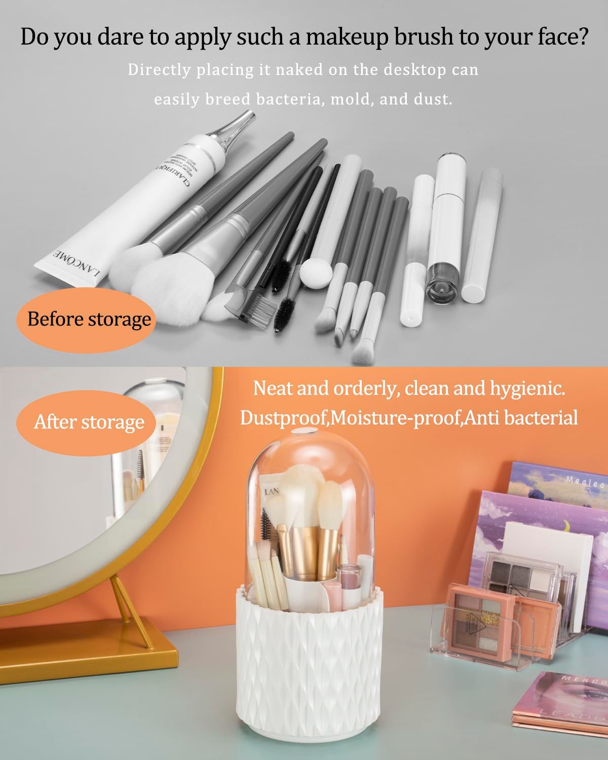 Makeup Brush Holder Organizer with Lid view 5
