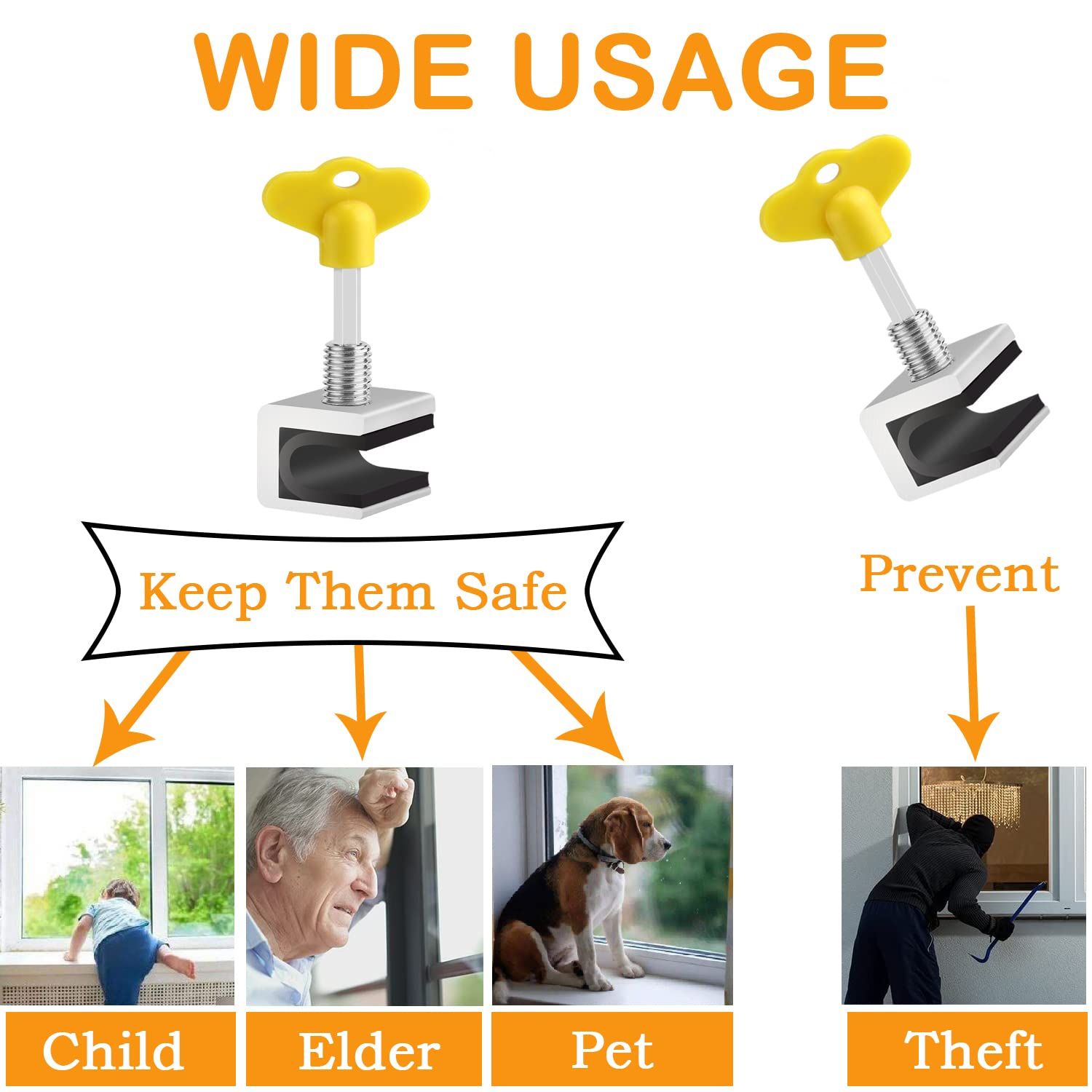 4 Sets Sliding Window Locks view 2