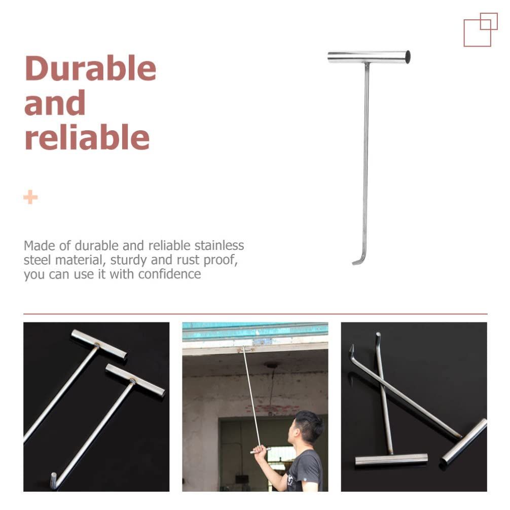Post Driver Manhole Cover Hook Stainless Steel T Style Handle Hook Hooks Drain view 4
